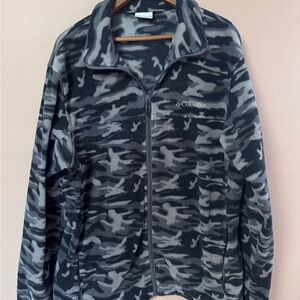 Men’s Columbia Steens Mountain Fleece - Gray/Black Camouflage - Size Large